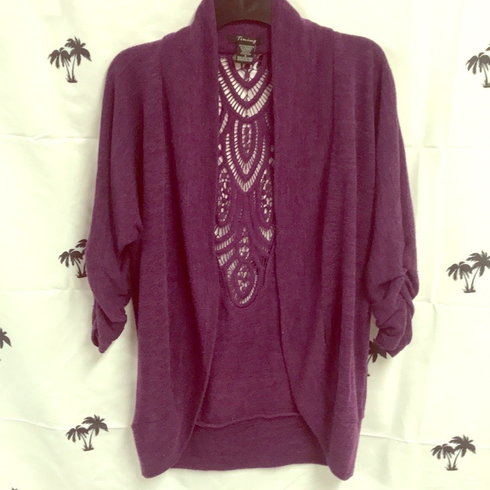 Timing Purple Cardigan Sweater